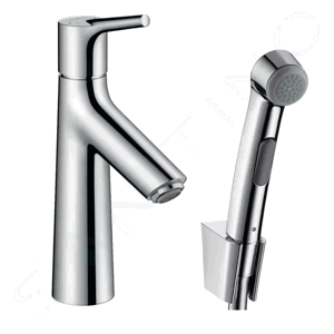 Hansgrohe Talis S Umyvadlová baterie s výpustí Push-Open a ruční sprchou Bidette, chrom 72290000