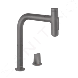 Hansgrohe M71 Dřezová baterie M7120-H200 s výsuvnou sprškou, 2-otvorová instalace, sBOX, kartáčovaný černý chrom 73818340