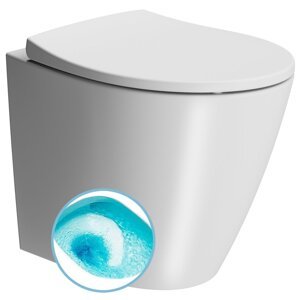 MODO WC mísa stojící, Swirlflush, 37x52cm, spodní/zadní odpad, bílá dual-mat