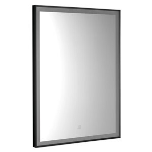 CORNA zrcadlo s LED osvětlením 60x80cm, dotykový senzor, stmívatelné, černá mat