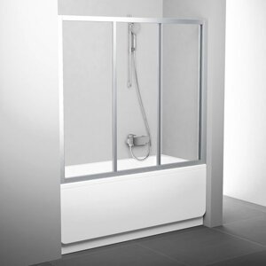 Ravak AVDP3 - 150 satin+transparent, sprchová posuvná zástěna 150 cm,rám matný hliník, skleněná výplň transparent