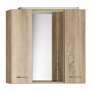 Aqualine ZOJA/KERAMIA FRESH galerka s LED osvětlením, 70x60x14cm, dub platin