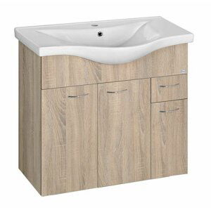 Aqualine KERAMIA FRESH umyvadlová skříňka 74,5x74x34,7cm,dub platin