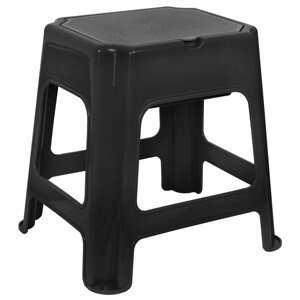 Aqualine Koupelnová stolička s úložným prostorem, černá