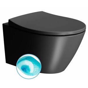 GSI MODO závěsná WC mísa, Swirlflush, 37x52 cm, černá dual-mat