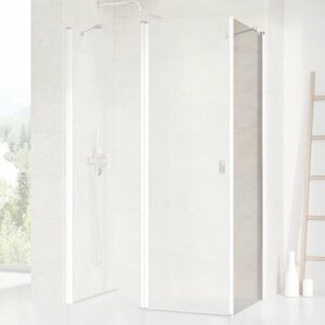Ravak CHROME CPS - 80 white+Transparent, pevná stěna 80 cm pro kombinaci s dveřmi CRV1 a CRV2, bílá, čiré sklo