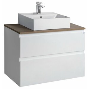 Isvea ALTAIR sestava koupelnového nábytku, š. 78,1 cm, bílá/dub emporio - SET(AI280/1ks, AI880/1ks, 10SF50051/1ks)