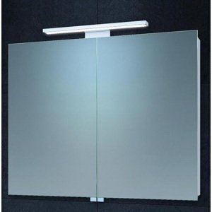 B-eco Galerka Alu Led 75 - 750 x 600 mm hliníková skříňka s oboustranným zrcadlem a LED osvětlením, vypínač