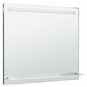 Aqualine LED podsvícené zrcadlo 100x80cm, skleněná polička, kolíbkový vypínač