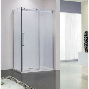 Olsen spa Obdélníkový sprchový kout BELVER KOMBI - Univerzální, Hliník chrom, Čiré bezpečnostní sklo - 8 mm, 130 cm, 80 cm