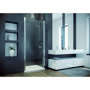 BESCO Bezrámové sprchové dveře SINCO 80 x 195 cm, Univerzální, Hliník chrom, Čiré bezpečnostní sklo - 6 mm, 80 cm