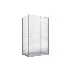BESCO Obdélníkový sprchový kout VIVA 195O 80 x 100 cm, Pravé (DX), Hliník chrom, Čiré bezpečnostní sklo - 8 mm