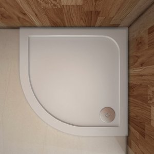 Stacato ETERMY sprchová vanička z litého mramoru, čtvrtkruh, 80x80cm, R55