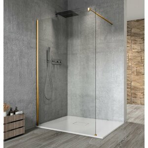 Gelco VARIO GOLD MATT jednodílná sprchová zástěna k instalaci ke stěně, čiré sklo, 1100 mm