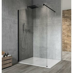 Gelco VARIO BLACK jednodílná sprchová zástěna k instalaci ke stěně, čiré sklo, 1300 mm - SET(GX1213/1ks, GX1014/1ks)