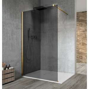 Gelco VARIO GOLD MATT jednodílná sprchová zástěna k instalaci ke stěně, kouřové sklo, 1000 mm