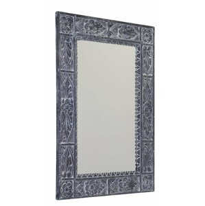 Sapho UBUD zrcadlo ve vyřezávaném rámu 70x100cm, šedá