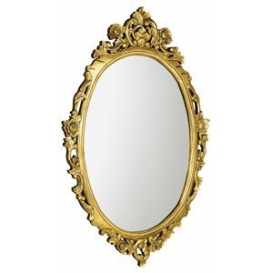 Sapho DESNA oválné zrcadlo ve vyřezávaném rámu, 80x100cm, zlatá
