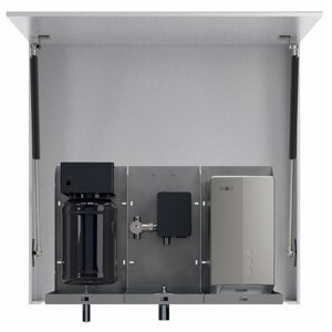 NOFER VELOX zrcadlová skříňka 900 mm se senzorovým dávkovačem mýdla, vodovodním baterií a osoušečem rukou