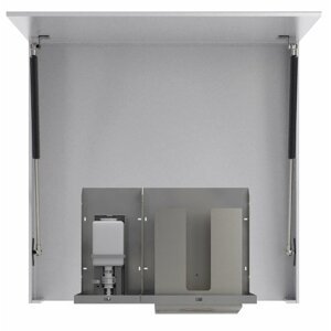NOFER ESSENTIA zrcadlová skříňka 800 mm s automatickým dávkovačem mýdla a zásobníkem na papírové ručníky