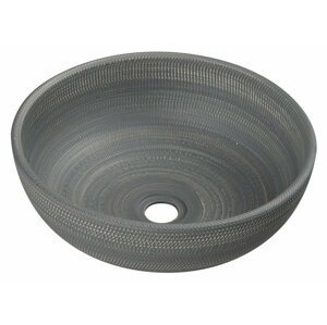Sapho PRIORI keramické umyvadlo, průměr 41 cm, 15 cm, šedá se vzorem