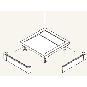 Sanswiss PWIL08008004 Rohový panel hliníkový pro vaničku 80 x 80 x 9,5 cm - bílý