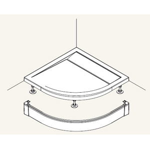 Sanswiss PWIR5509004 Přední panel hliníkový pro čtvrtkruhovou vaničku 90×90x9,5 cm - bílý