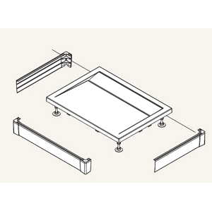 Sanswiss PWIU801208004 Panel hliníkový tvaru U pro vaničku 80 x 120 x 80 x 9,5 cm - bílý