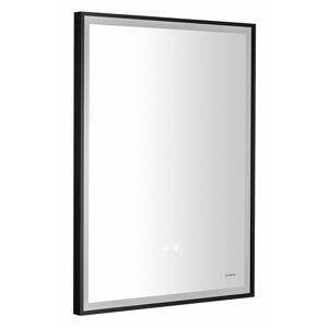 Sapho SORT zrcadlo s LED osvětlením 60x80cm, senzor, fólie anti-fog, 3000-6500°K, černá mat