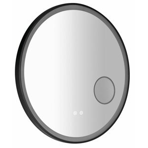 Sapho TARAN kulaté zrcadlo s LED osvětlením, ø 70cm, kosm.zrcátko, senzor, fólie anti-fog, 3000-6500°K, černá mat
