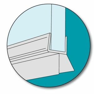 Eco produkty Spodní universální těsnění na sprchové dveře (okapnička), na sklo 6 - 8 mm, délka 1000 mm