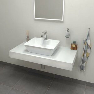 Sapho TAILOR rockstone deska 80x50 cm, provedení límce C