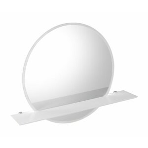 Sapho VISO kulaté zrcadlo s LED osvětlením a policí, ø 70cm, bílá mat - SET(VS070/1ks, RS007/1ks)