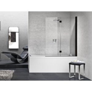 Santech Novellini 2-DÍLNÁ VANOVÁ ZÁSTĚNA YOUNG 1BSV MATT BLACK 120 x 150 cm 120 x 150 levé