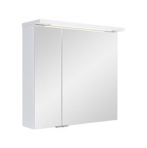 B-eco Galerka White Led 60 - 600 x 620 mm bílá skříňka se zrcadlem a LED osvětlením (možnost záměny dvířek)