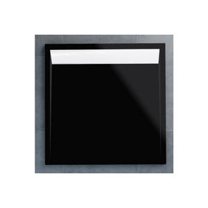 SanSwiss Ila Wiq sprchová vanička černý granit 900x900 mm s bílým krytem odtoku 04154