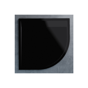 SanSwiss Ila Wir sprchová vanička černý granit 900x900 mm s černým matným krytem odtok 06154