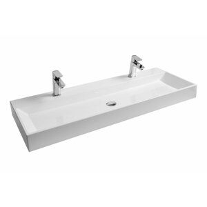 Ravak umyvadlo Natural Duo 1200 white bez přepadu s otvorem 1200 x 450 mm, do nábytku