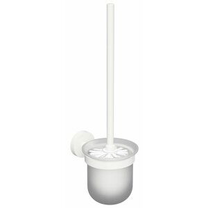 Sapho X-ROUND WHITE WC štětka závěsná, bílá/mléčné sklo