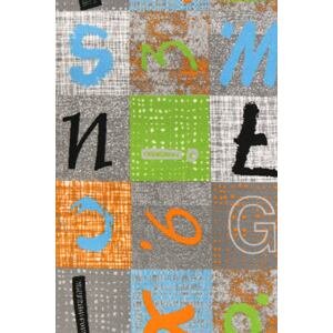 Dětský metrážový koberec Alphabet 129 - Zbytek 78x400 cm