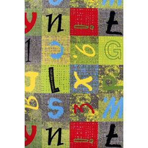 Dětský metrážový koberec Alphabet 212 - Zbytek 159x400 cm