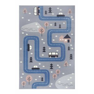 Detský kusový koberec Hanse home Adventures 104537 Grey Blue 80x150 cm