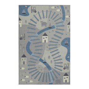 Detský kusový koberec Hanse home Adventures 105540 Mouse Blue 80x150 cm