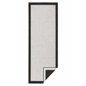 Kusový běhoun Northrugs Twin 103105 Black Cream 80x250 cm