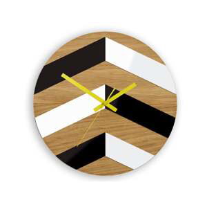 Dřevěné nástěnné hodiny Cikcak