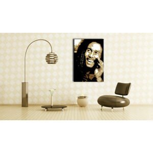 Ručně malovaný POP Art Bob Marley 1 dílný 70x100cm