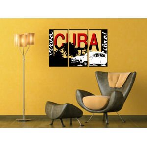 Ručně malovaný POP Art Nice CUBA 3 dílný 120x80cm