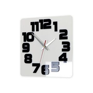 Moderní nástěnné hodiny LOGIC WHITE-BLACK