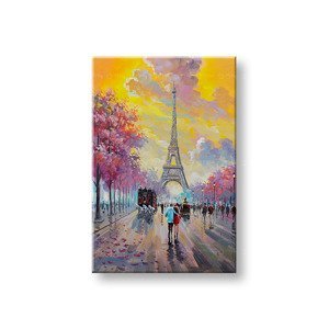Malovaný obraz na stěnu PROCHÁZKA V PAŘÍŽI 1 dílný 60x90 cm CFAZH6205E1