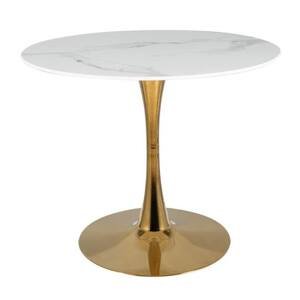 Jídelní stůl ISPIRU bílý mramor/zlatá